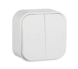 Выключатель двухклавишный Legrand Quteo 10A 250V белый 782202