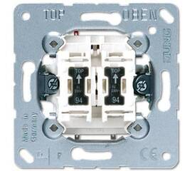 Выключатель двухклавишный с подсветкой Jung 10А 250V 505U5