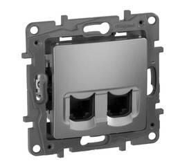 Розетка RJ45 Cat.5e двойная UTP, алюминий