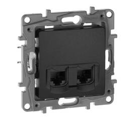 Розетка RJ45 Cat.5e двойная UTP, антрацит