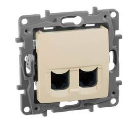Розетка RJ45 Cat.5e двойная UTP, слоновая кость 672355