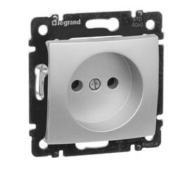 Розетка 2К Legrand Valena 16A 250V б/з винтовой зажим алюминий 770116