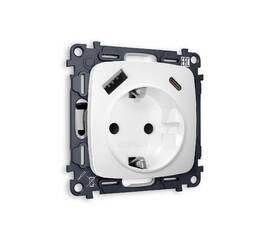 Комплект механизма розетки 2USB A+C 20W (быстрая зарядка) с/з Ambrella Volt Omega MO130010