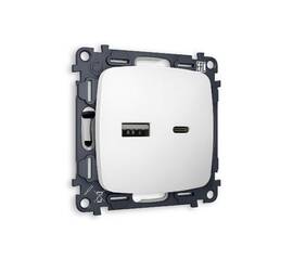 Комплект механизма розетки 2USB A+C 20W (быстрая зарядка) Ambrella Volt Omega MO131010