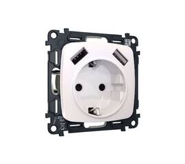 Комплект механизма розетки 2USB A+A 18W (быстрая зарядка) с/з Ambrella Volt Omega MO209010