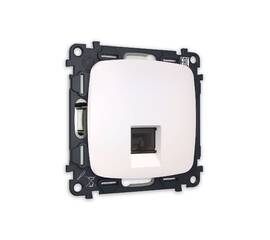Комплект механизма телефонной розетки RJ-11(4P4C) со шторкой Ambrella Volt Omega MO212030