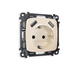 Комплект механизма розетки 2USB A+A 18W (быстрая зарядка) с/з Ambrella Volt Omega MO309010