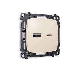 Комплект механизма розетки 2USB A+C 20W (быстрая зарядка) Ambrella Volt Omega MO311010
