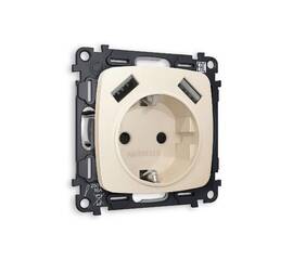 Комплект механизма розетки 2USB A+A 18W (быстрая зарядка) с/з Ambrella Volt Omega MO329010
