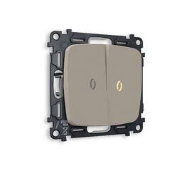 Комплект механизма 2-кл проходного выключателя с подсветкой Ambrella Volt Omega MO364030