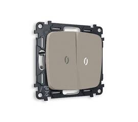 Комплект механизма 2-кл проходного выключателя с подсветкой Ambrella Volt Omega MO364035