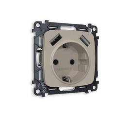 Комплект механизма розетки 2USB A+A 18W (быстрая зарядка) с/з Ambrella Volt Omega MO369010