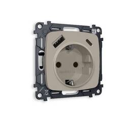 Комплект механизма розетки 2USB A+C 20W (быстрая зарядка) с/з Ambrella Volt Omega MO370010