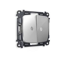 Комплект механизма 2-кл выключателя с подсветкой Ambrella Volt Omega MO404015