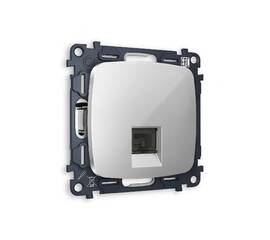 Комплект механизма телефонной розетки RJ-11(4P4C) со шторкой Ambrella Volt Omega MO412030
