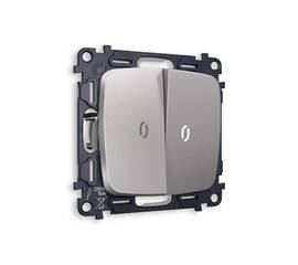 Комплект механизма 2-кл проходного выключателя с подсветкой Ambrella Volt Omega MO504035