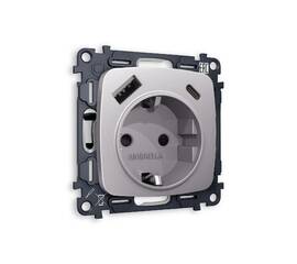Комплект механизма розетки 2USB A+C 20W (быстрая зарядка) с/з Ambrella Volt Omega MO510010