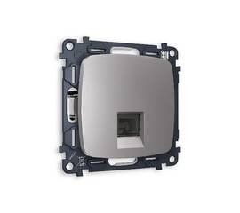 Комплект механизма телефонной розетки RJ-11(4P4C) со шторкой Ambrella Volt Omega MO512030