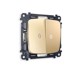Комплект механизма 2-кл выключателя с подсветкой Ambrella Volt Omega MO604015