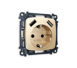 Комплект механизма розетки 2USB A+A 18W (быстрая зарядка) с/з Ambrella Volt Omega MO609010