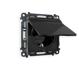 Комплект механизма розетки с/з со шторками и крышкой Ambrella Volt Alfa MA808010