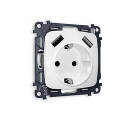 Комплект механизма розетки 2USB A+A 18W (быстрая зарядка) с/з Ambrella Volt Omega MO129010