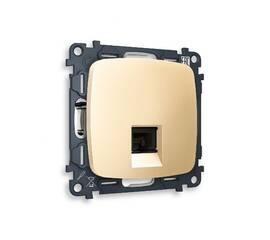 Комплект механизма телефонной розетки RJ-11(4P4C) со шторкой Ambrella Volt Omega MO612030