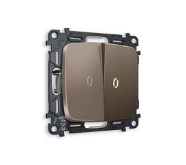 Комплект механизма 2-кл проходного выключателя с подсветкой Ambrella Volt Omega MO634030