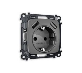 Комплект механизма розетки 2USB A+A 18W (быстрая зарядка) с/з Ambrella Volt Omega MO659010
