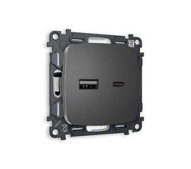 Комплект механизма розетки 2USB A+C 20W (быстрая зарядка) Ambrella Volt Omega MO661010