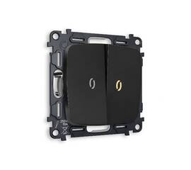 Комплект механизма 2-кл проходного выключателя с подсветкой Ambrella Volt Omega MO804030