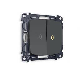 Комплект механизма 2-кл выключателя с подсветкой Ambrella Volt Omega MO904010