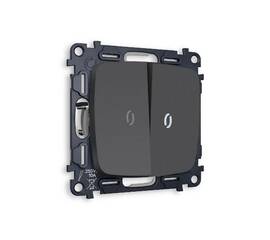 Комплект механизма 2-кл проходного выключателя с подсветкой Ambrella Volt Omega MO904035