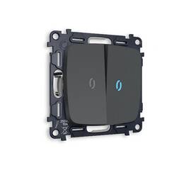 Комплект механизма 2-кл проходного выключателя с подсветкой Ambrella Volt Omega MO904040