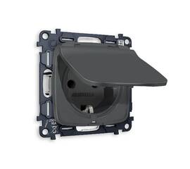 Комплект механизма розетки с/з со шторками и крышкой Ambrella Volt Omega MO908010