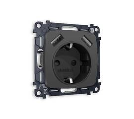 Комплект механизма розетки 2USB A+A 18W (быстрая зарядка) с/з Ambrella Volt Omega MO909010