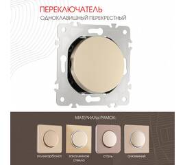 Переключатель одноклавишный перекрестный Arte Milano 202.34-1.shampan