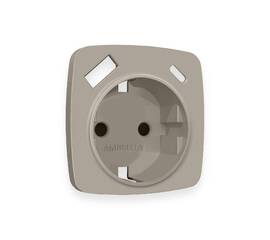 Лицевая панель для розетки с/з со шторками 2USB тип A+C Ambrella Volt Omega OP3700