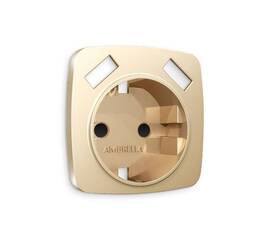 Лицевая панель для розетки с/з со шторками 2USB A+A Ambrella Volt Omega OP6090