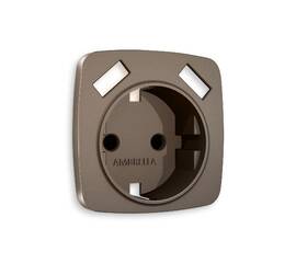 Лицевая панель для розетки с/з со шторками 2USB A+A Ambrella Volt Omega OP6390