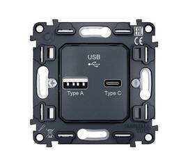 Механизм розетки 2USB A+C 20W (быстрая зарядка) Ambrella Volt Quant VM177