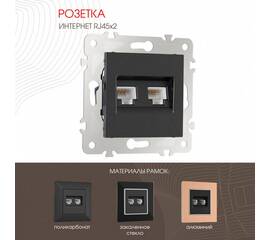 Розетка двойная RJ45 Arte Milano 203.45-2.black