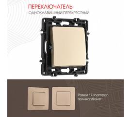 Переключатель одноклавишный перекрестный Arte Milano 217.34-1.shampan