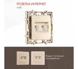 Розетка RJ45 Arte Milano 217.45-2.shampan