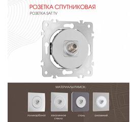 Розетка спутниковая SAT TV Arte Milano 202.42-1.silver