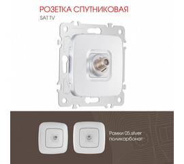 Розетка спутниковая SAT TV Arte Milano 205.42-1.silver