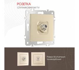 Розетка SAT TV Arte Milano 206.42-1.shampan