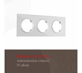 Рамка трехместная Arte Milano 502.01-3.silver