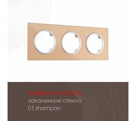 Рамка трехместная Arte Milano 502.01-3.shampan