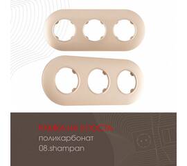 Рамка трехместная Arte Milano 502.08-3.shampan